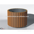 Wooden design round wooden flower pot